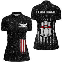 Load image into Gallery viewer, American Bowling Jersey Women Patriotic Bowling Team Shirt Custom Bowling Quarter-Zip Shirt BDT358