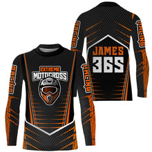 Load image into Gallery viewer, Orange Motocross Jersey Youth&amp;Adult Personalized UPF30+ Skull Dirt Bike Off-Road Shirt Motorcycle PDT769