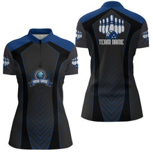 Load image into Gallery viewer, Bowling Quarter-Zip Shirt For Women Custom Name Bowling Jersey Bowling Team Shirt BDT266