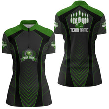 Load image into Gallery viewer, Bowling Quarter-Zip Shirt For Women Custom Name Bowling Jersey Bowling Team Shirt BDT266