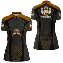 Load image into Gallery viewer, Bowling Quarter-Zip Shirt For Women Custom Name Bowling Jersey Bowling Team Shirt BDT266