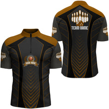 Load image into Gallery viewer, Bowling Quarter-Zip Shirt For Men Custom Name Bowling Jersey Bowling Team Shirt BDT266