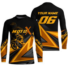 Load image into Gallery viewer, Personalized MotoX Jersey Adult&amp;Kid Upf30+ Orange Motocross Dirt Bike Shirt Off-Road Racing Jersey PDT674