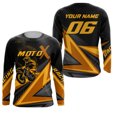 Load image into Gallery viewer, Personalized MotoX Jersey Adult&amp;Kid Upf30+ Orange Motocross Dirt Bike Shirt Off-Road Racing Jersey PDT674