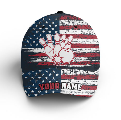 Patriotic Bowling Hat Custom Name Bowling Cap for Team American Flag Bowling Cap BDT438