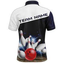 Load image into Gallery viewer, Navy Bowling Polo Shirt Men Personalized 3D Bowling Jersey Team League Bowling Shirt BDT283