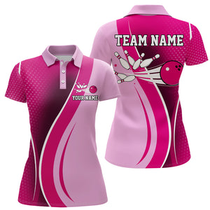 Pink Bowling Shirt For Men & Women Bowling Jersey Custom Team Bowling Shirts Polo BDT588