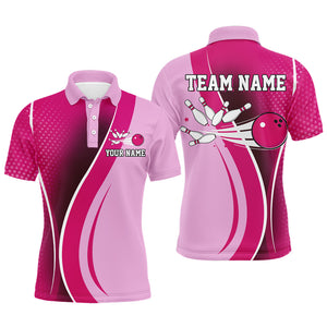 Pink Bowling Shirt For Men & Women Bowling Jersey Custom Team Bowling Shirts Polo BDT588