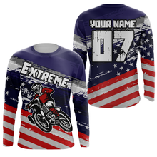 Load image into Gallery viewer, American Flag Motocross Jersey Kid Men Women UPF30+ Custom Youth Dirt Bike Shirt MX Racing PDT618