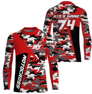 ATV Motocross Jersey Red Camo UPF30+ Custom Adult Youth Quad Bike Off-Road Jersey ATV MX Shirt PDT644