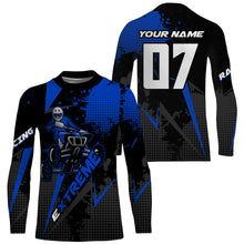 Load image into Gallery viewer, Personalized Blue ATV Motocross Jersey Men Kid UPF30+ Quad Bike Off-Road Jersey ATV MX Racing Shirt PDT653