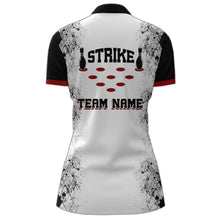 Load image into Gallery viewer, Personalized Bowling Quarter-Zip Shirt Women Strike Bowling Jersey Team White Bowling Shirt BDT256