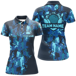 Custom Bowling Shirts Women Camo Bowling Jersey Team League Bowling Polo Shirt BDT304