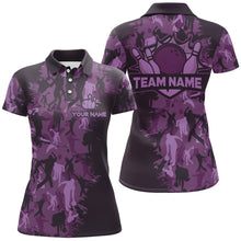 Load image into Gallery viewer, Custom Bowling Shirts Women Camo Bowling Jersey Team League Bowling Polo Shirt BDT304