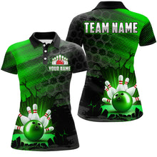 Load image into Gallery viewer, Custom Green Bowling Shirts For Men &amp; Women Bowling Team League Jersey Unisex Polo BDT533