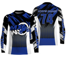 Load image into Gallery viewer, Personalized MX Jersey Men Kid Women UPF30+ Blue Dirt Bike Off-Road Jersey Motocross Racing Shirt PDT655