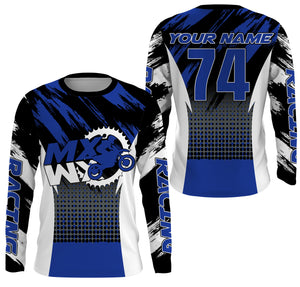 Personalized MX Jersey Men Kid Women UPF30+ Blue Dirt Bike Off-Road Jersey Motocross Racing Shirt PDT655