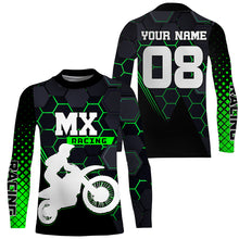 Load image into Gallery viewer, Women Men Kid Motocross Jersey Personalized UPF30+ Green Dirt Bike Off-Road Jersey MX Racing Shirt PDT660