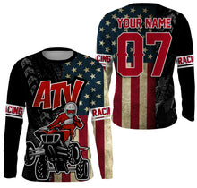 Load image into Gallery viewer, ATV Motocross Jersey Adult&amp;Kid UPF30+ American Flag Quad Bike Shirt Off-Road Patriotic ATV MX PDT725