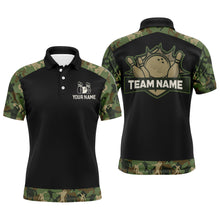 Load image into Gallery viewer, Green Camo Bowling Shirts For Men And Women Custom Bowling Team Jersey Unisex Polo BDT598