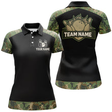 Load image into Gallery viewer, Green Camo Bowling Shirts For Men And Women Custom Bowling Team Jersey Unisex Polo BDT598