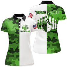 Load image into Gallery viewer, Custom Bowling Jersey Men And Women Green Camo Bowling Shirts Uniform Polo BDT599