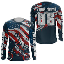 Load image into Gallery viewer, American Flag Motocross Jersey Youth Men Women UPF30+ Custom Dirt Bike Shirt Motorcycle MX Racing PDT691