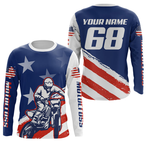 USA Motocross Jersey Kid Men Women UPF30+ Custom Dirt Bike Shirt Off-Road Motorcycle Jersey PDT745