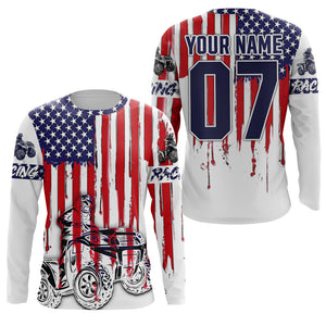 Custom ATV Motocross Jersey UPF30+ Quad Bike Shirt Adult Kid American Flag Off-Road ATV MX Racing PDT742