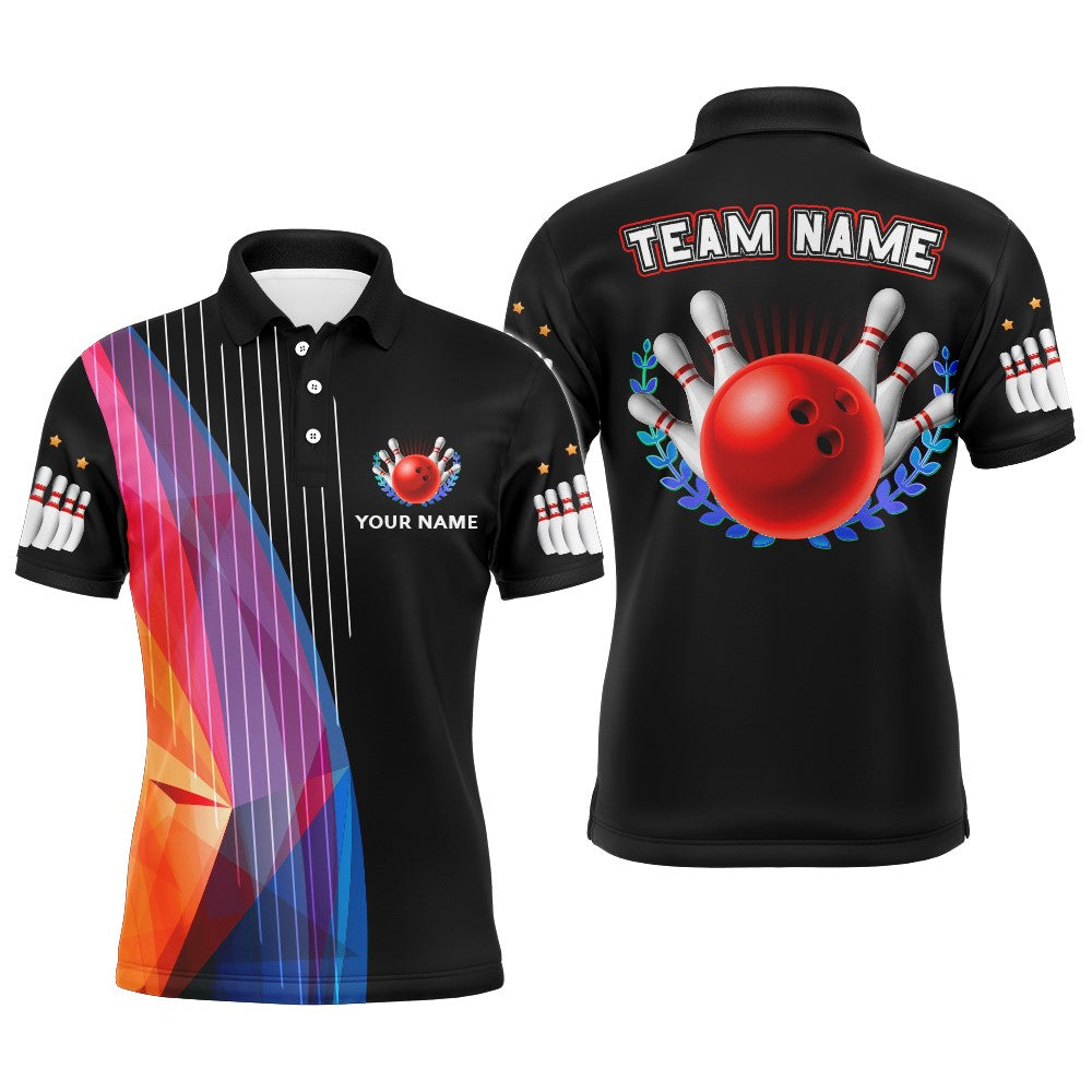 Custom Name Bowling Polo Shirt For Men Funny Bowling Jersey Personalized Bowling Team League Shirt BDT148