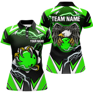 Custom Eagle Bowling Shirts for Men & Women Polo Bowling Team Jerseys Green BDT468