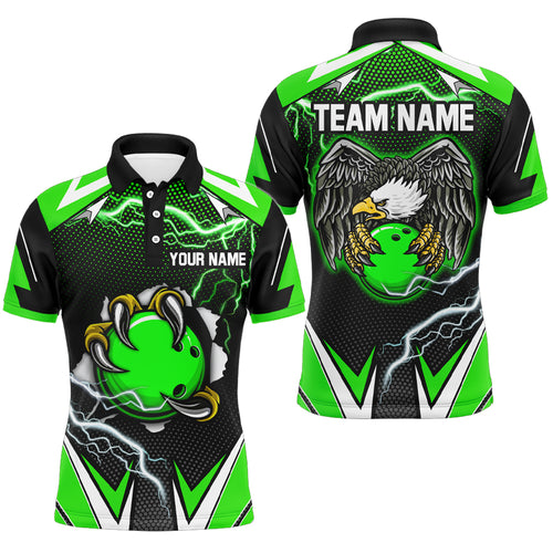 Custom Eagle Bowling Shirts for Men & Women Polo Bowling Team Jerseys Green BDT468