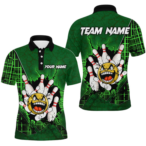 Funny Green Bowling Polo Shirts Men Women Custom Bowling Team Jersey Unisex Bowler Gift BDT489