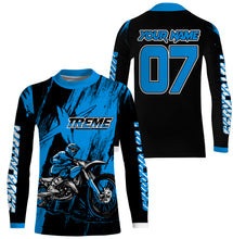 Load image into Gallery viewer, Custom Dirt Bike Jersey Men Women Kid UPF30+ Blue Motocross Off-Road Jersey MX Riding Shirt PDT666