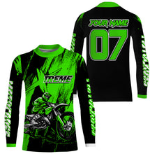 Load image into Gallery viewer, Custom Dirt Bike Jersey Men Women Kid UPF30+ Green Motocross Off-Road Jersey MX Riding Shirt PDT666