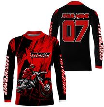 Load image into Gallery viewer, Custom Dirt Bike Jersey Men Women Kid UPF30+ Red Motocross Off-Road Jersey MX Riding Shirt PDT666