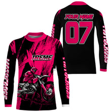 Load image into Gallery viewer, Custom Dirt Bike Jersey Men Women Kid UPF30+ Pink Motocross Off-Road Jersey MX Riding Shirt PDT666