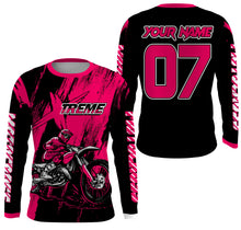 Load image into Gallery viewer, Custom Dirt Bike Jersey Men Women Kid UPF30+ Pink Motocross Off-Road Jersey MX Riding Shirt PDT666