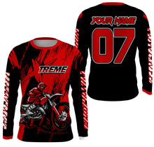 Load image into Gallery viewer, Custom Dirt Bike Jersey Men Women Kid UPF30+ Red Motocross Off-Road Jersey MX Riding Shirt PDT666