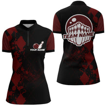 Load image into Gallery viewer, Bowling Quarter-Zip Shirts Women Bowling Team League Jersey Custom Bowling Shirt BDT219