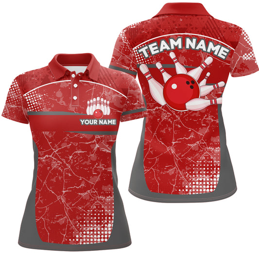 Custom Red Bowling Shirt For Men & Women Camo Bowling Team Jersey Polo Bowling Shirts BDT582