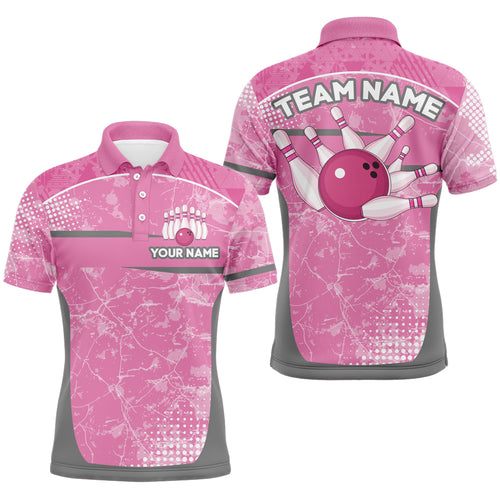 Custom Pink Bowling Shirt For Men & Women Camo Bowling Team Jersey Polo Bowling Shirts BDT582