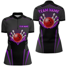 Load image into Gallery viewer, Personalized Bowling Jersey Women Bowling Team Shirts Custom Bowling Quarter-Zip Shirt BDT378