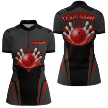 Load image into Gallery viewer, Personalized Bowling Jersey Women Bowling Team Shirts Custom Bowling Quarter-Zip Shirt BDT378