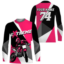 Load image into Gallery viewer, Kid Men Women Dirt Bike Jersey Pink Upf30+ Custom Motocross Shirt Motorcycle Racing PDT676