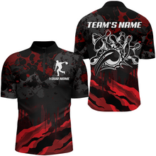Load image into Gallery viewer, Men Bowling Quarter-Zip Shirt Custom Camo Bowling Jersey Bowling Team League Shirt BDT285