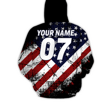Load image into Gallery viewer, Custom ATV Motocross Hoodie Patriotic Men Women American Flag Quad Bike Hooded Jersey PDT911