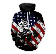 Load image into Gallery viewer, Custom ATV Motocross Hoodie Patriotic Men Women American Flag Quad Bike Hooded Jersey PDT911