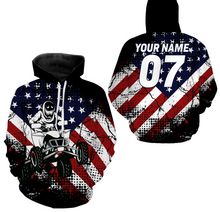 Load image into Gallery viewer, Custom ATV Motocross Hoodie Patriotic Men Women American Flag Quad Bike Hooded Jersey PDT911