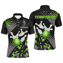 Load image into Gallery viewer, Custom Bowling Jerseys Men Women Bowling Shirt Green Camo Bowling Team Shirt Polo BDT595